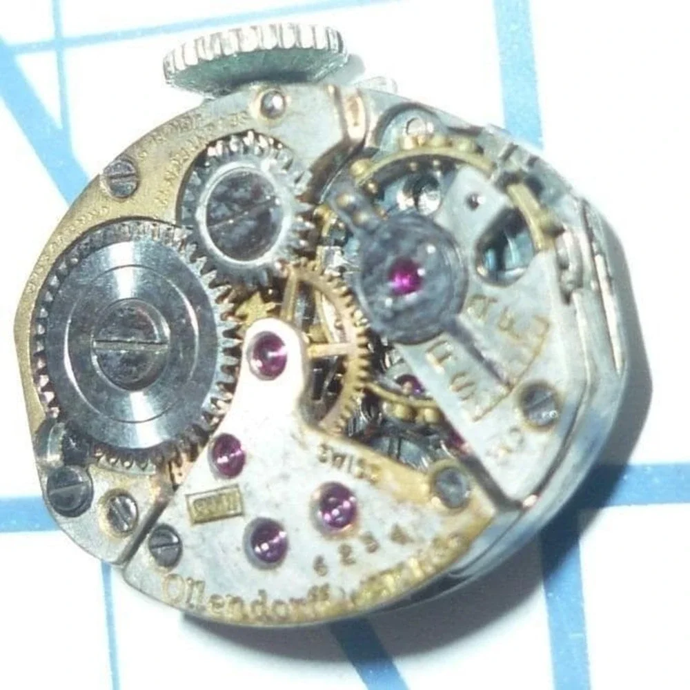 Art Deco Ollendorff 14K Solid Gold Diamond Watch Cocktail Wrist watch Swiss RUNS